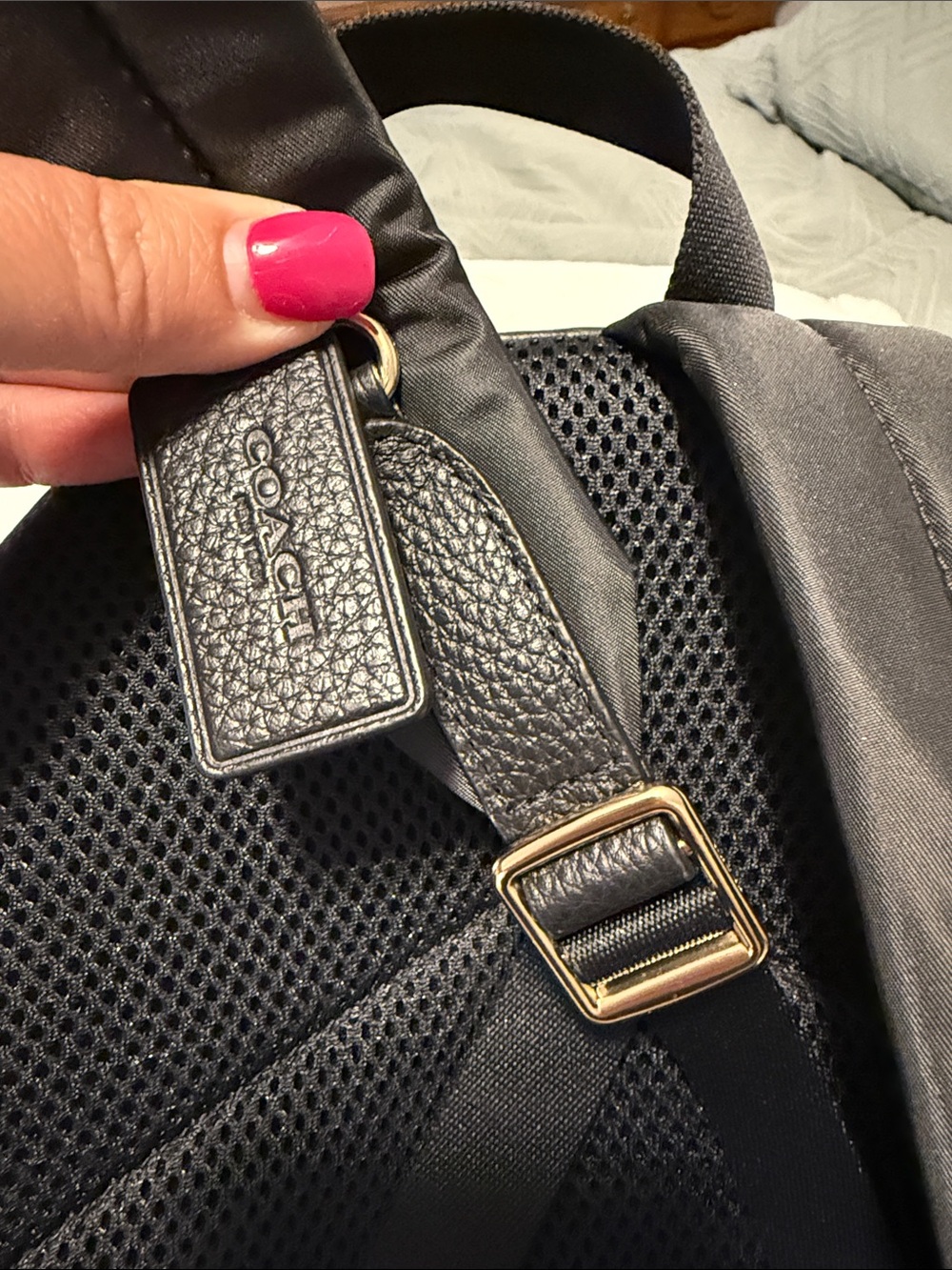Coach Brown Signature Backpack with Black Leather Trim - Picture 7 of 14